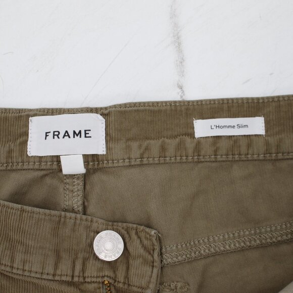 Frame pants Men 36 L32 L'Homme Slim corduroy Mid Rise Stretch flat front pocket - Picture 9 of 12